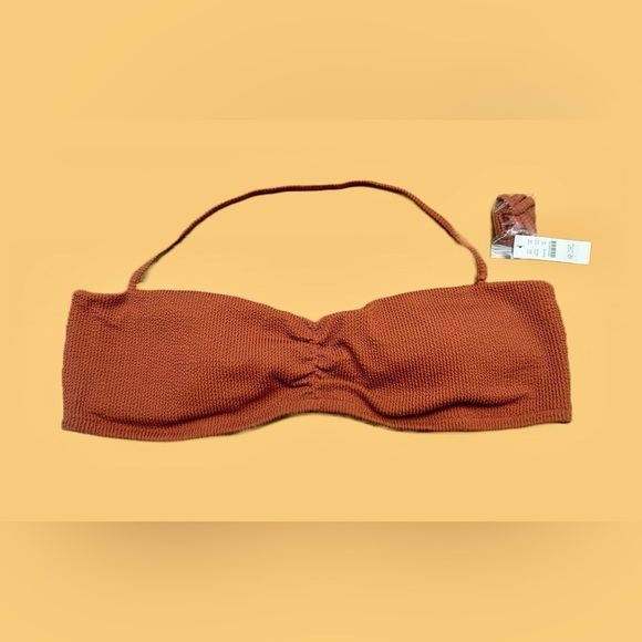 NWT J. Crew Scrunchie Sweetheart Bikini Top in Terracotta with 2 Straps, Size 3X - Picture 8 of 15